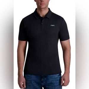 KARL LAGERFELD PARIS
Men's Ribbed Logo Polo Shirt